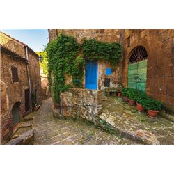 Дом с голубой дверью - Фотообои Старый город - Модульная картины, Репродукции, Декоративные панно, Декор стен