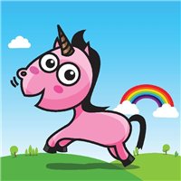 Розовый единорог - Фотообои детские|единорог
