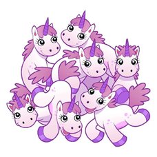 Картина на холсте по фото Модульные картины Печать портретов на холсте Веселые единороги - Фотообои детские|единорог