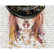 Картина на холсте по фото Модульные картины Печать портретов на холсте Девушка в шляпе - Фотообои акварель