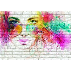 Картина на холсте по фото Модульные картины Печать портретов на холсте Девушка в очках - Фотообои акварель