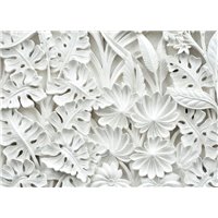 Портреты картины репродукции на заказ - Белые листья - 3D фотообои