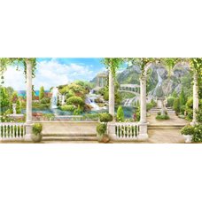 Картина на холсте по фото Модульные картины Печать портретов на холсте Вид на сад - Фотообои Фрески