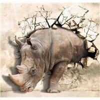 Портреты картины репродукции на заказ - Носорог - 3D фотообои