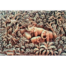 Картина на холсте по фото Модульные картины Печать портретов на холсте Слоны в лесу - 3D фотообои