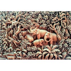 Слоны в лесу - 3D фотообои - Модульная картины, Репродукции, Декоративные панно, Декор стен