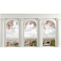 Портреты картины репродукции на заказ - Город за окном - 3D фотообои|3Д обои для зала