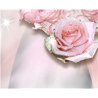 Портреты картины репродукции на заказ - Розы в росе - 3D фотообои