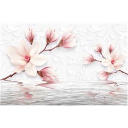Магнолии над водой - 3D фотообои - Модульная картины, Репродукции, Декоративные панно, Декор стен