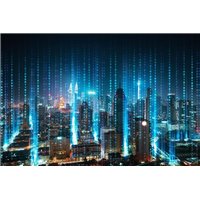 Город цифр - Фотообои Современный город|Ночной город