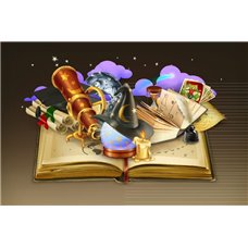 Картина на холсте по фото Модульные картины Печать портретов на холсте Книга звездочета - Фотообои детские