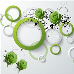 Салатовые кольца - 3D фотообои - Модульная картины, Репродукции, Декоративные панно, Декор стен