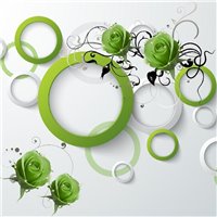 Портреты картины репродукции на заказ - Салатовые кольца - 3D фотообои