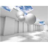 Портреты картины репродукции на заказ - Белый ангар - 3D фотообои|3D расширяющие пространство