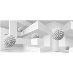 Белая 3d комната с шарами - 3D фотообои - Модульная картины, Репродукции, Декоративные панно, Декор стен