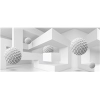Портреты картины репродукции на заказ - Белая 3d комната с шарами - 3D фотообои