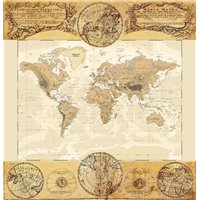 Портреты картины репродукции на заказ - Географическая карта - Фотообои карта мира
