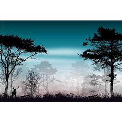 Тихая ночь в лесу - Фотообои Арт - Модульная картины, Репродукции, Декоративные панно, Декор стен