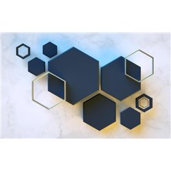 Шестиугольники - 3D фотообои|3D фигуры - Модульная картины, Репродукции, Декоративные панно, Декор стен