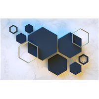 Портреты картины репродукции на заказ - Шестиугольники - 3D фотообои|3D фигуры