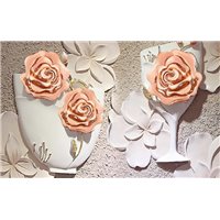 Оранжевые бутоны - 3D фотообои|3Д обои в спальню