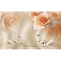 Портреты картины репродукции на заказ - Лебеди - 3D фотообои|3Д обои в спальню