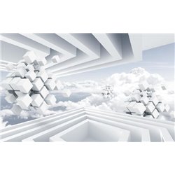 Кубы с ромбами в облаках - 3D фотообои|3D фигуры - Модульная картины, Репродукции, Декоративные панно, Декор стен