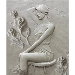 Девушка с розами - 3D фотообои|3Д обои в спальню - Модульная картины, Репродукции, Декоративные панно, Декор стен