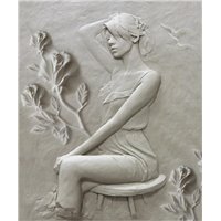 Портреты картины репродукции на заказ - Девушка с розами - 3D фотообои|3Д обои в спальню