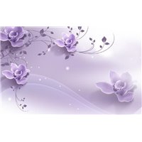 Портреты картины репродукции на заказ - Сиреневые орхидеи - 3D фотообои|3D цветы