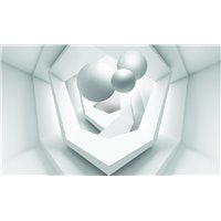 Белые шары - 3D фотообои|Стереоскопические обои