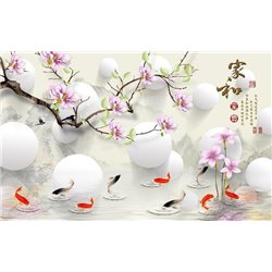 Японские карпы - 3D фотообои - Модульная картины, Репродукции, Декоративные панно, Декор стен