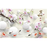 Портреты картины репродукции на заказ - Японские карпы - 3D фотообои