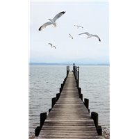Портреты картины репродукции на заказ - Длинный причал - Фотообои Расширяющие пространство