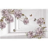 Портреты картины репродукции на заказ - Цветочный коридор - 3D фотообои|3Д обои в спальню