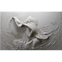 Портреты картины репродукции на заказ - Дама в шляпе - 3D фотообои