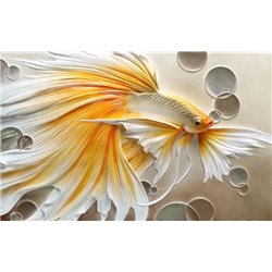 Золотая рыбка - 3D фотообои - Модульная картины, Репродукции, Декоративные панно, Декор стен