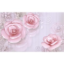 Розовые розы с блеском - 3D фотообои|3D цветы - Модульная картины, Репродукции, Декоративные панно, Декор стен
