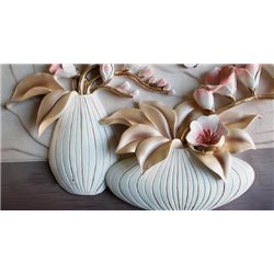 Белые вазоны - 3D фотообои - Модульная картины, Репродукции, Декоративные панно, Декор стен