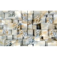 Портреты картины репродукции на заказ - Брусья с цветами - 3D фотообои|3D цветы