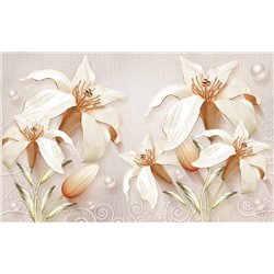 Лилии с позолотой - 3D фотообои|3D цветы - Модульная картины, Репродукции, Декоративные панно, Декор стен