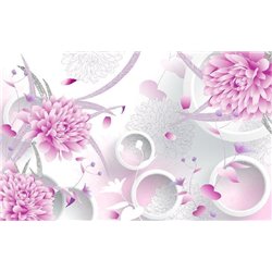 Розовые астры - 3D фотообои|3D цветы - Модульная картины, Репродукции, Декоративные панно, Декор стен