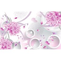 Портреты картины репродукции на заказ - Розовые астры - 3D фотообои|3D цветы