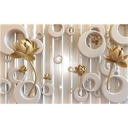 Золотой лотос - 3D фотообои - Модульная картины, Репродукции, Декоративные панно, Декор стен