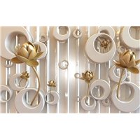 Портреты картины репродукции на заказ - Золотой лотос - 3D фотообои
