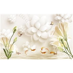 Золотые рыбки - 3D фотообои|3Д обои на кухню - Модульная картины, Репродукции, Декоративные панно, Декор стен