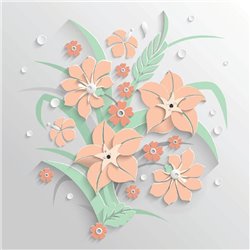 Цветочный орнамент светлый - 3D фотообои|3D цветы - Модульная картины, Репродукции, Декоративные панно, Декор стен