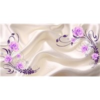 Портреты картины репродукции на заказ - Фиолетовые розы - 3D фотообои|3Д обои в спальню
