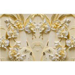 Фарфоровые светлые орхидеи - 3D фотообои|3D цветы - Модульная картины, Репродукции, Декоративные панно, Декор стен