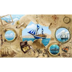 Коллаж морского путешественника - Фотообои детские - Модульная картины, Репродукции, Декоративные панно, Декор стен